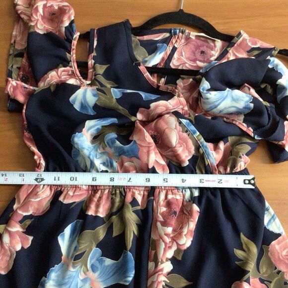 Women’s Altar’d State Front Wrap Cold Shoulder Floral‎ Romper XS - Picture 8 of 8